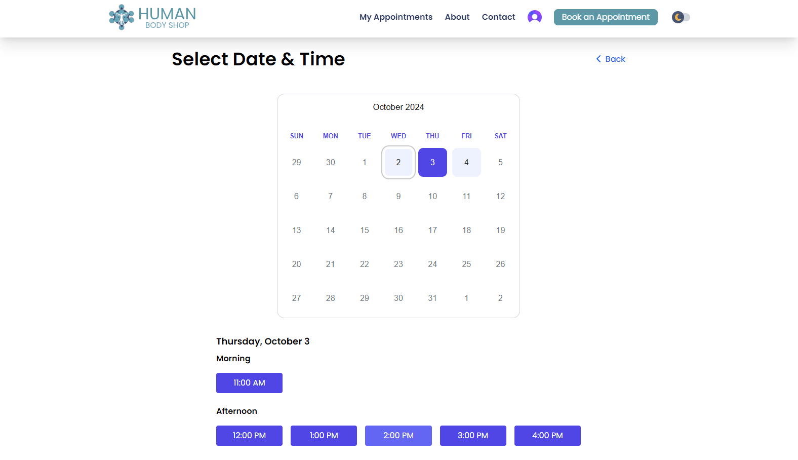 Picture of booking flow